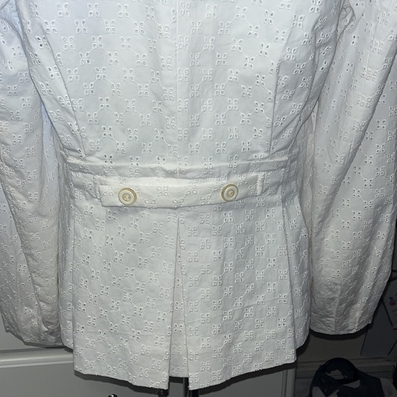 donCaster white eyelet fully lined jacket with zipper pockets at the sides, new - Picture 6 of 12